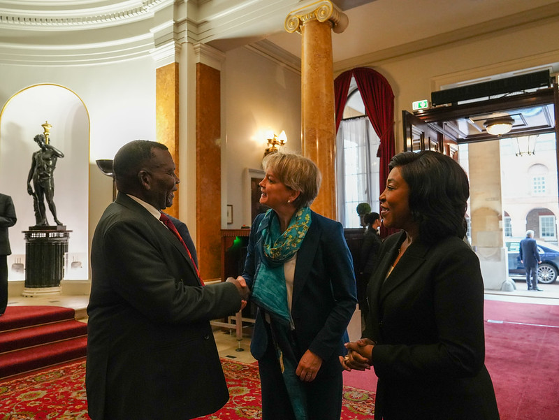 Hon. Dr. George T. Chaponda with the UK Foreign Secretary, Hon. Yvette Cooper, and the Commonwealth Secretary-General, Hon. Shirley Botchwey.
